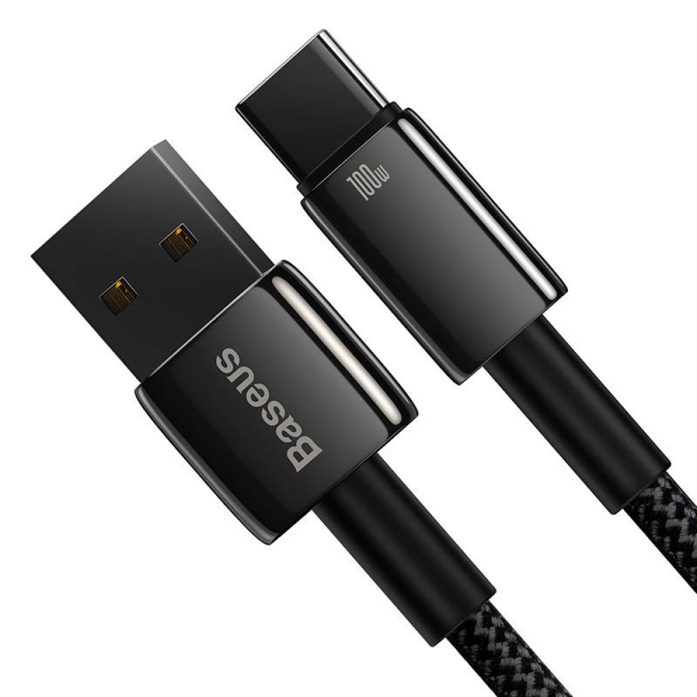  Кабел BASEUS 100W, USB-A - Type-C, Tungsten Gold (CAWJ000101), 2 метра