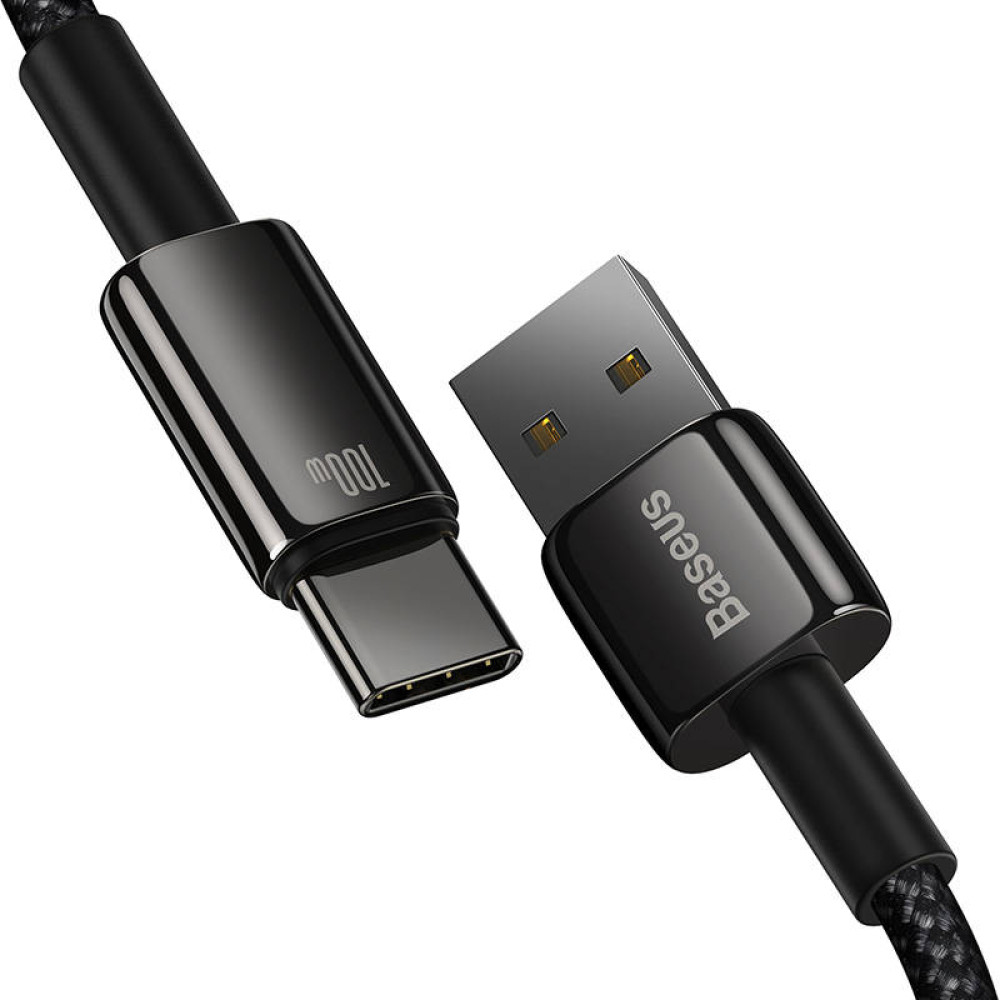  Кабел BASEUS 100W, USB-A - Type-C, Tungsten Gold (CAWJ000101), 2 метра