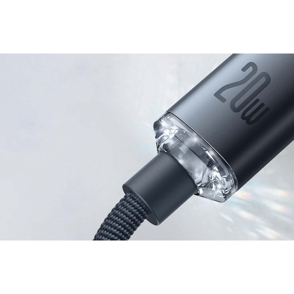 Кабел BASEUS 20W, Type-C - Lightning, Crystal Shine (CAJY000305), 2 метра