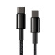 Кабел BASEUS 100W, Type-C - Type-C, Tungsten Gold - (CATWJ-01), 1 метър