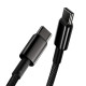 Кабел BASEUS 100W, Type-C - Type-C, Tungsten Gold - (CATWJ-01), 1 метър