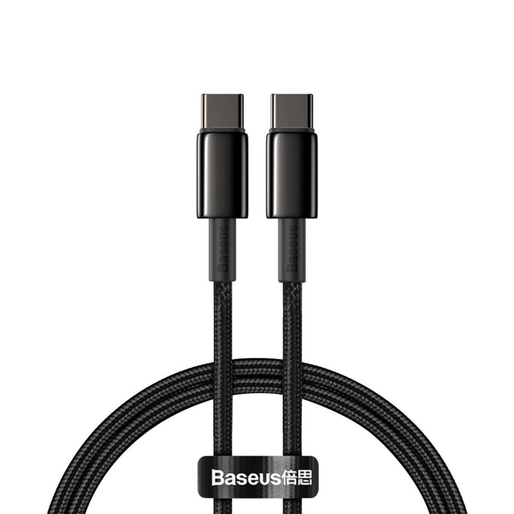 Кабел BASEUS 100W, Type-C - Type-C, Tungsten Gold - (CATWJ-A01), 2 метра
