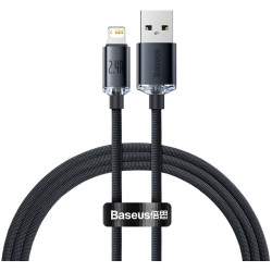 Кабел BASEUS, 2.4A USB-A - Lightning, Crystal Shine (CAJY000001), 1.2 метра Кабел BASEUS, 2.4A USB-A - Lightning, Crystal Shine (CAJY000001), 1.2 метра
