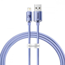 Кабел BASEUS, 2.4A USB-A - Lightning, Crystal Shine (CAJY000005), 1.2 метра Кабел BASEUS, 2.4A USB-A - Lightning, Crystal Shine (CAJY000005), 1.2 метра