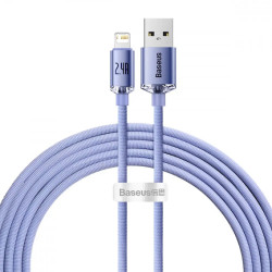 Кабел BASEUS, 2.4A USB-A - Lightning,Crystal Shine (CAJY000105), 2 метра Кабел BASEUS, 2.4A USB-A - Lightning,Crystal Shine (CAJY000105), 2 метра
