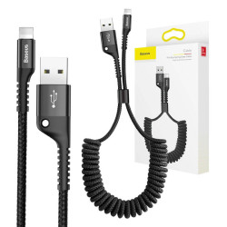 Кабел BASEUS, USB - Lightning, Fish Eye Spring 2A (CALSR-01), 1 метър Кабел BASEUS, USB - Lightning, Fish Eye Spring 2A (CALSR-01), 1 метър