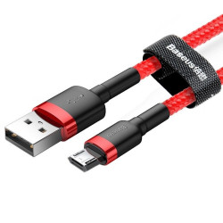 Кабел BASEUS, USB - Micro USB, Cafule 1.5A (CAMKLF-C09), 2 метра Кабел BASEUS, USB - Micro USB, Cafule 1.5A (CAMKLF-C09), 2 метра