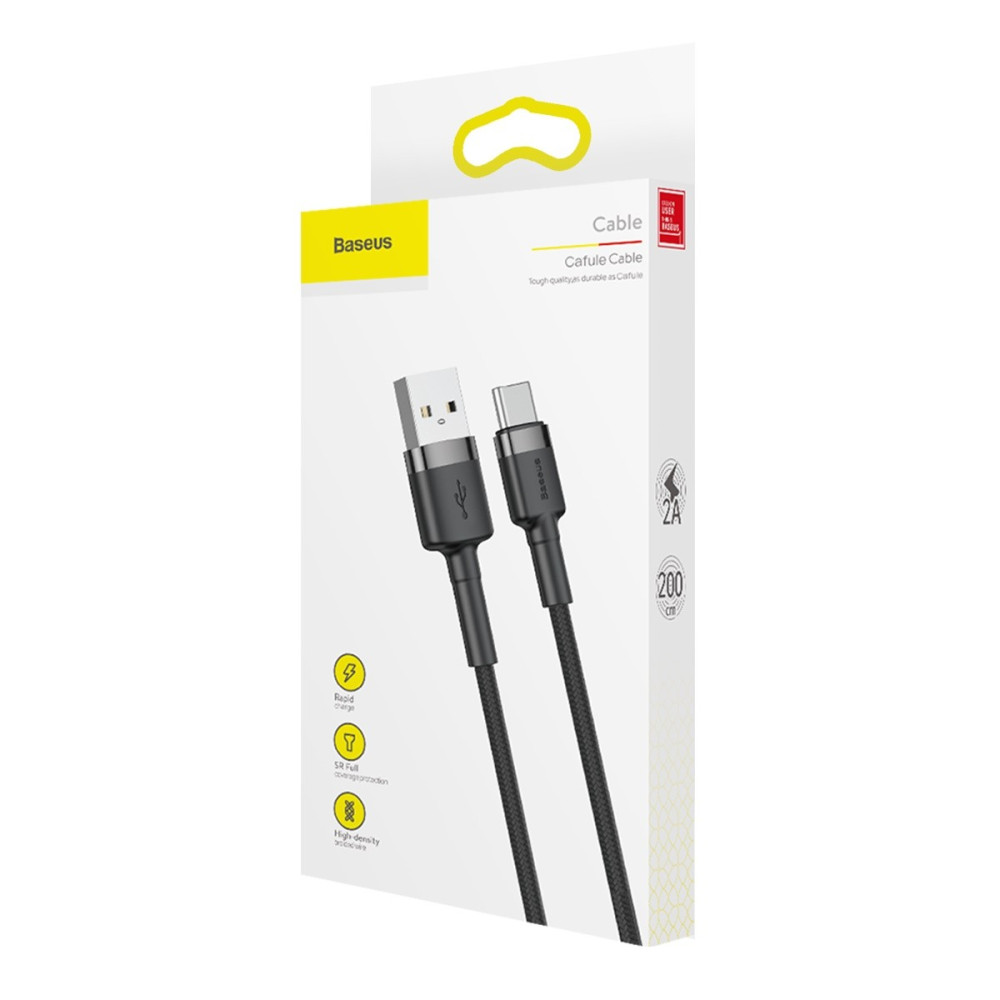 Кабел BASEUS 18W, USB - Type-C, Cafule 2А (CATKLF-CG1), 2 метра