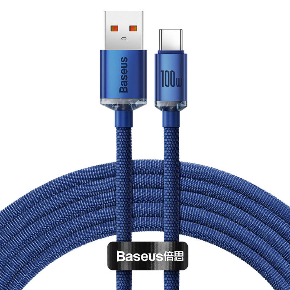 Кабел BASEUS 100W, USB - Type-C, Crystal Shine- (CAJY000503), 2 метра