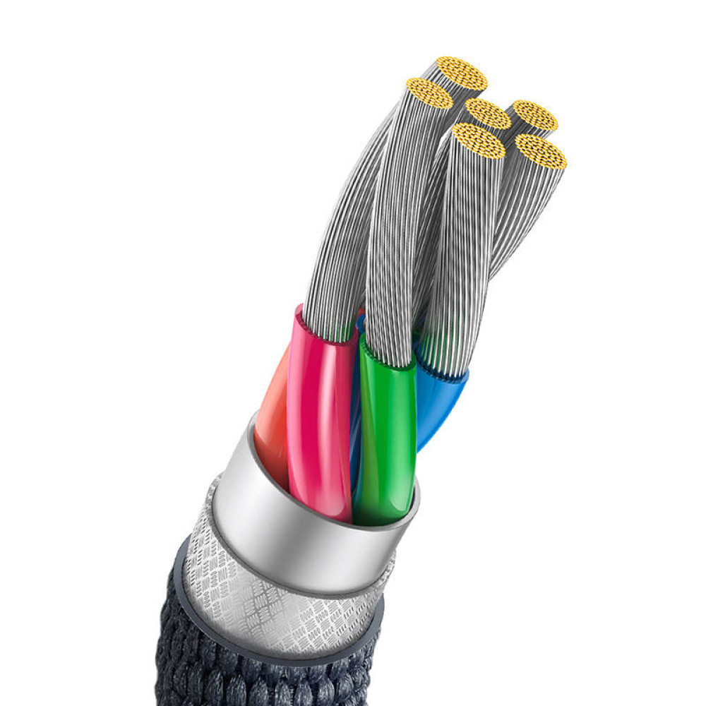 Кабел BASEUS 100W, USB - Type-C, Crystal Shine- (CAJY000501), 2 метра