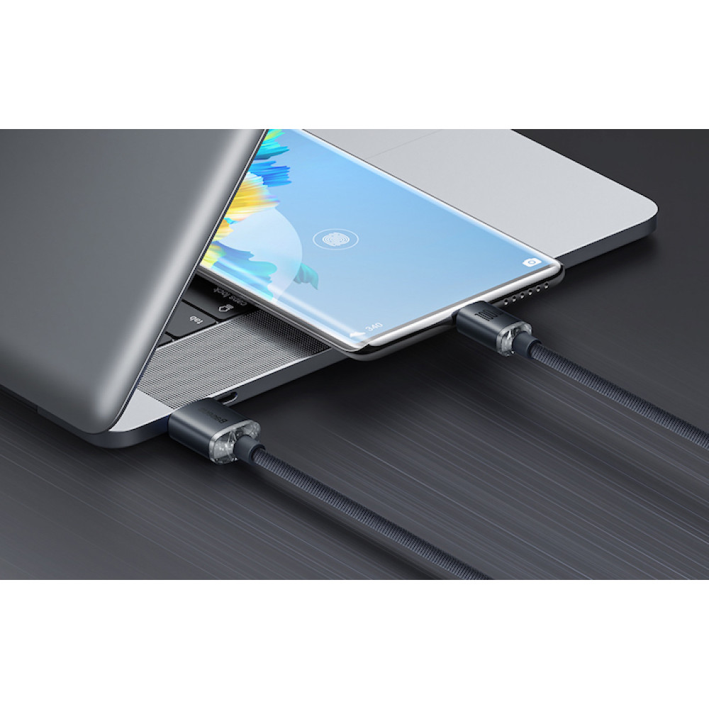 Кабел BASEUS 100W, USB - Type-C, Crystal Shine- (CAJY000501), 2 метра