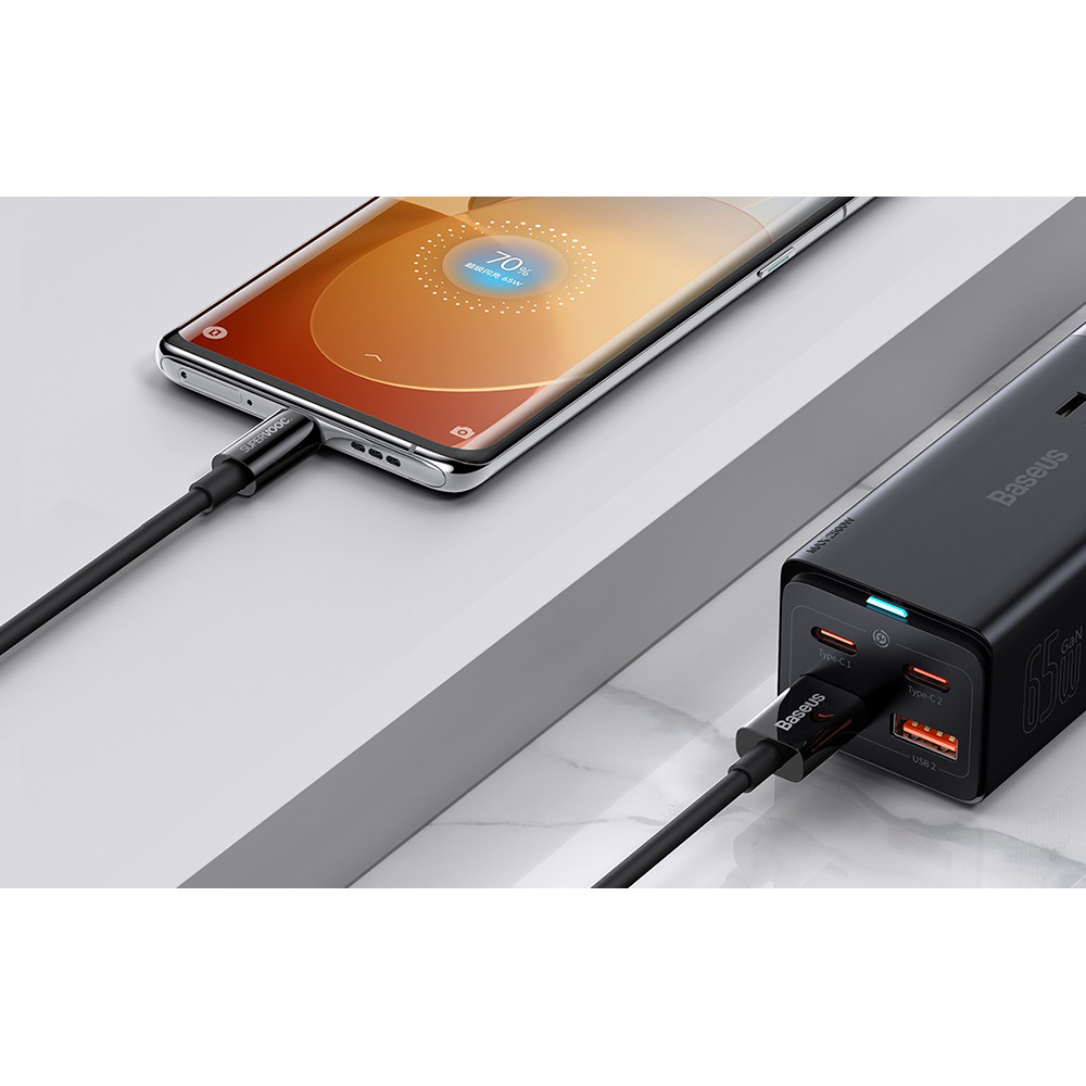 Кабел BASEUS 65W, USB - Type-C, Superior (CAYS001001), 2 метра