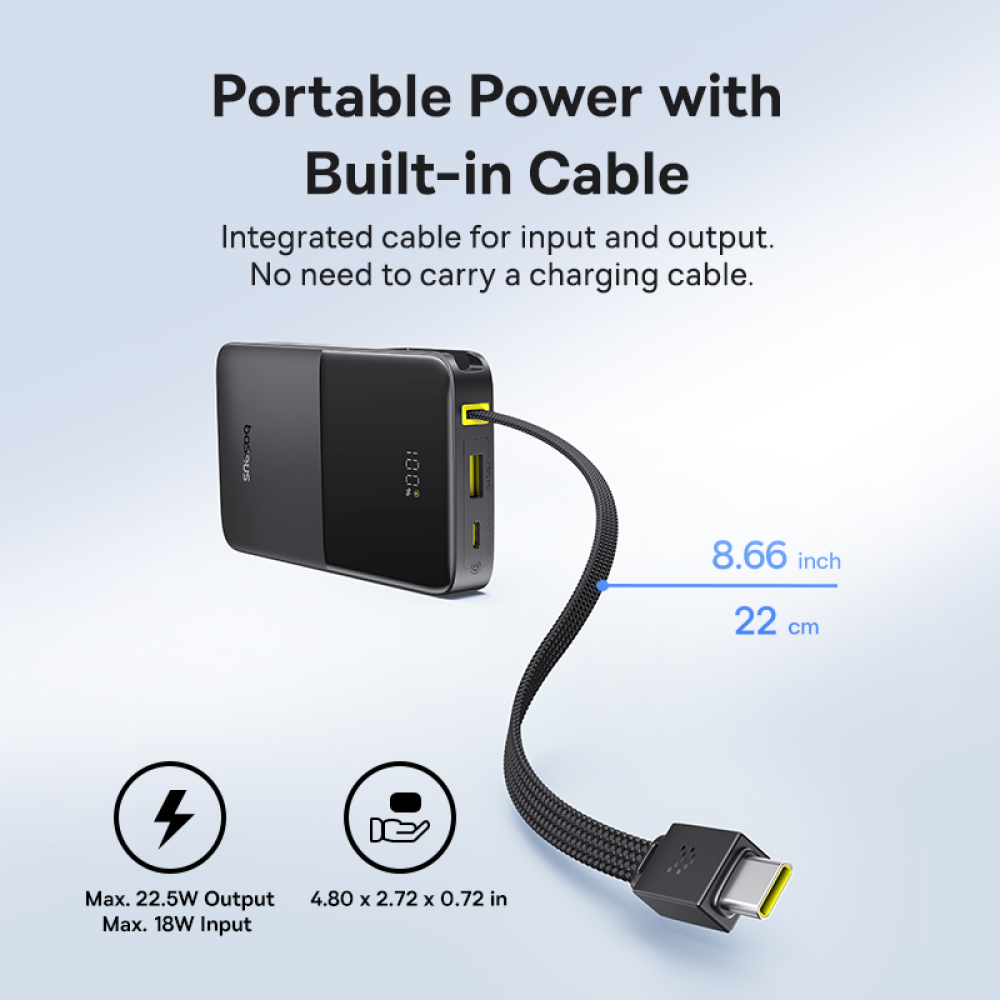 Външна батерия BASEUS - 10 000 mAh, 22.5W, EnerFill FC51 Bipow 2 Pro (E0027600)