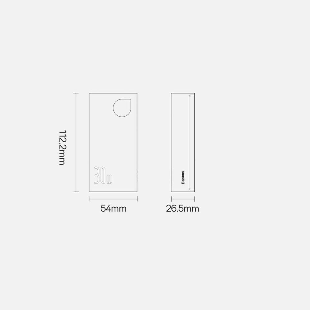 Външна батерия BASEUS - 10 000 mAh, 30W, Adaman2 (PPAD040101)