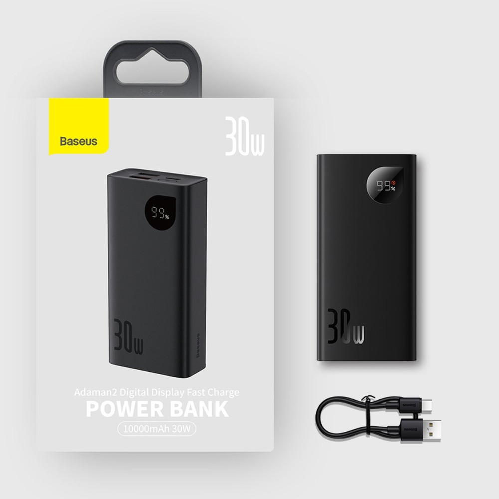 Външна батерия BASEUS - 10 000 mAh, 30W, Adaman2 (PPAD040101)