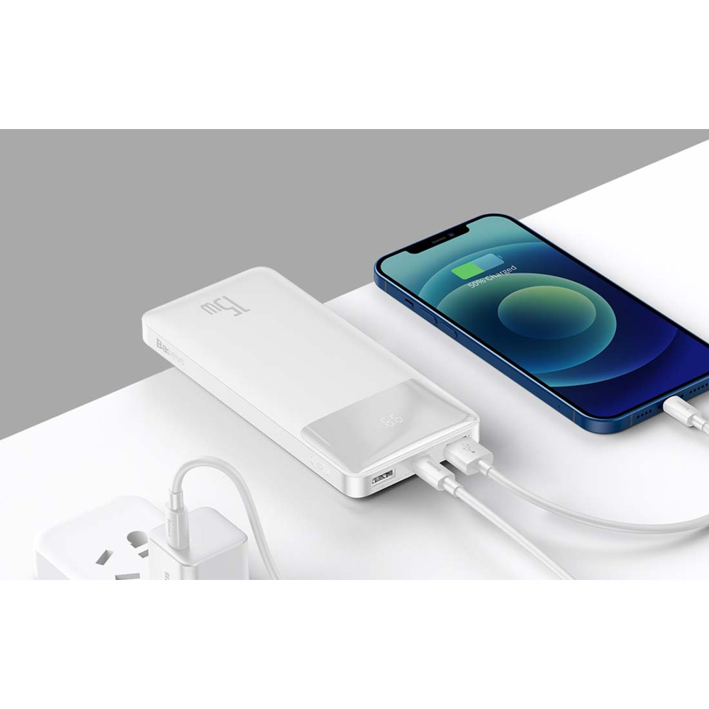 Външна батерия BASEUS - 10 000 mAh, 15W, Bipow (PPBD050002)