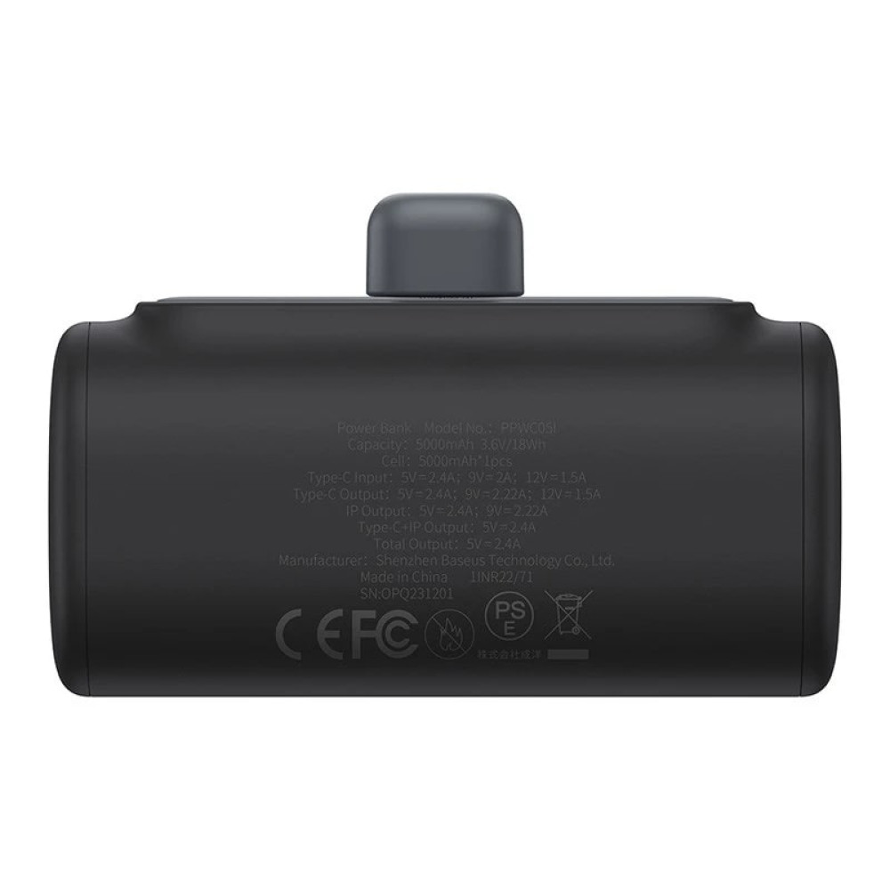 Външна батерия BASEUS Compact Series + Lightning  - 5000 mAh, 20W - (P10068307113-00)