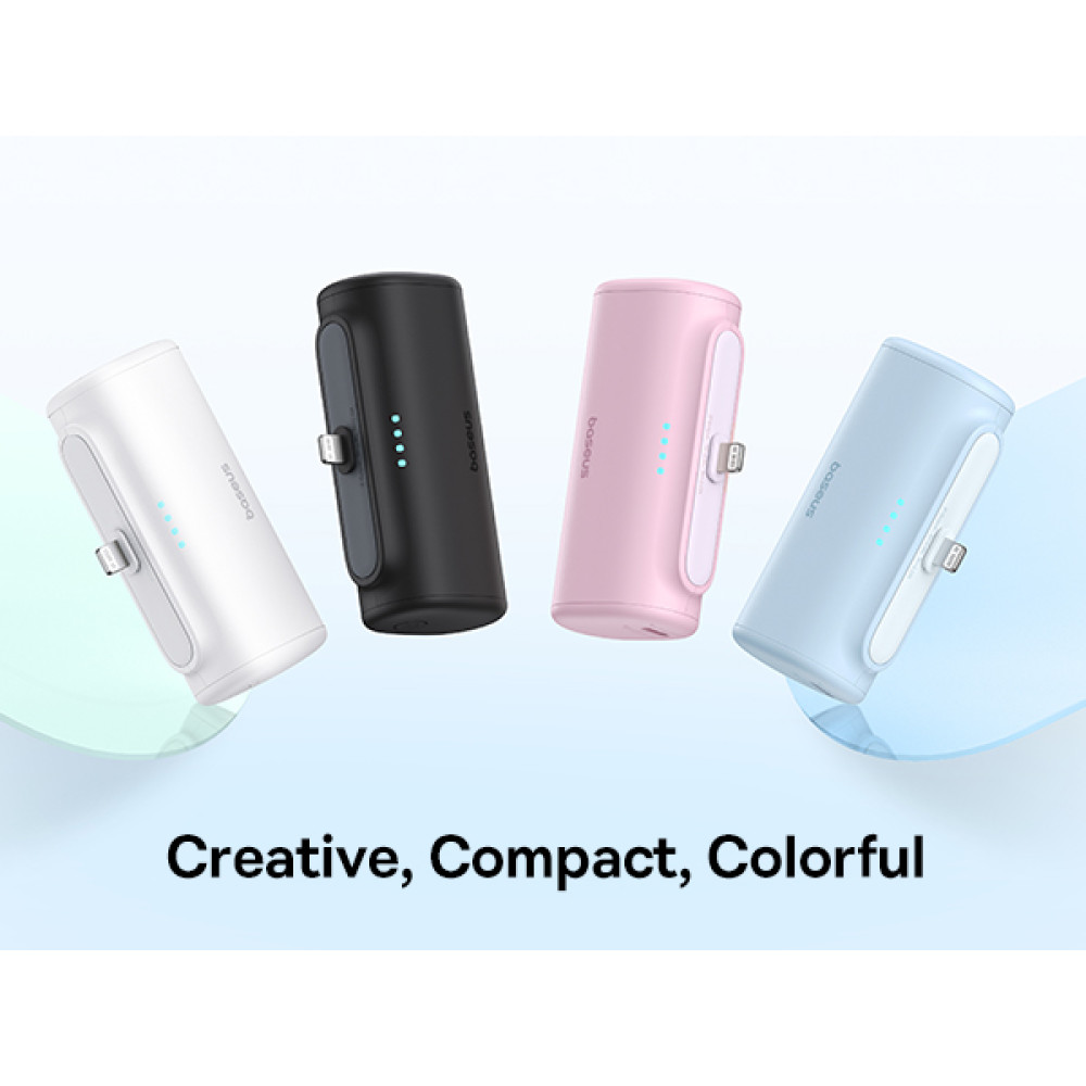 Външна батерия BASEUS Compact Series + Lightning  - 5000 mAh, 20W - (P10068307113-00)