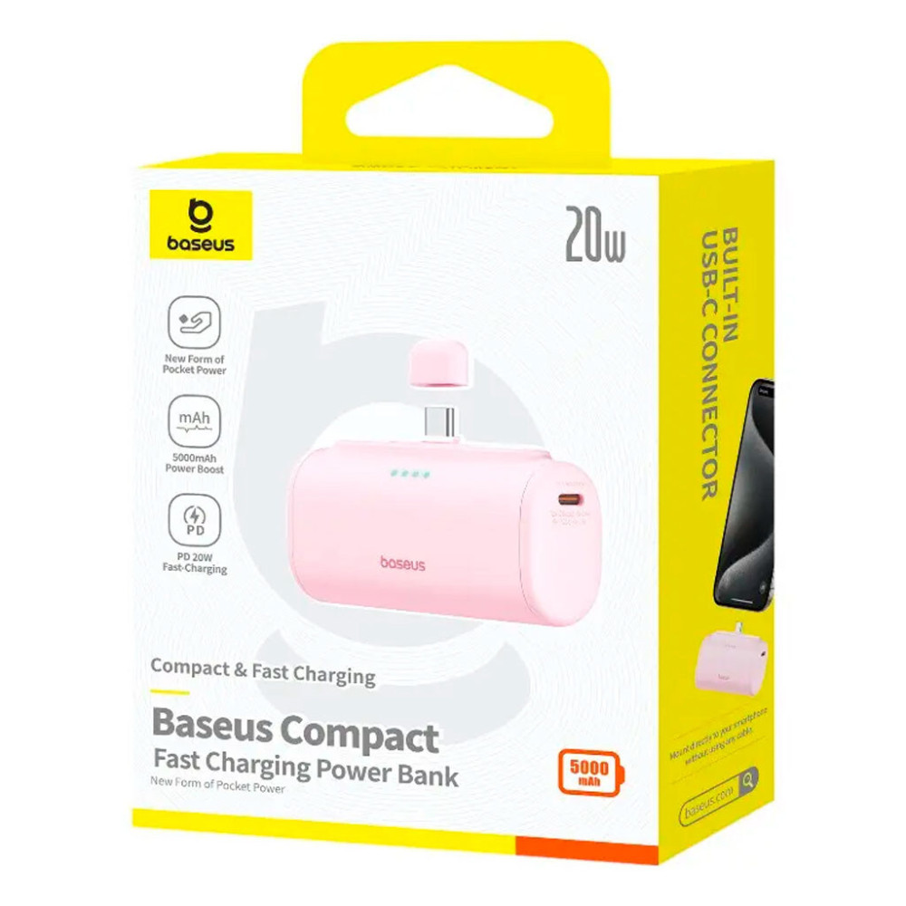 Външна батерия BASEUS Compact Series + USB-C - 5000 mAh, 20W - (P10068306413-00) Външна батерия BASEUS Compact Series + USB-C - 5000 mAh, 20W - (P10068306413-00)