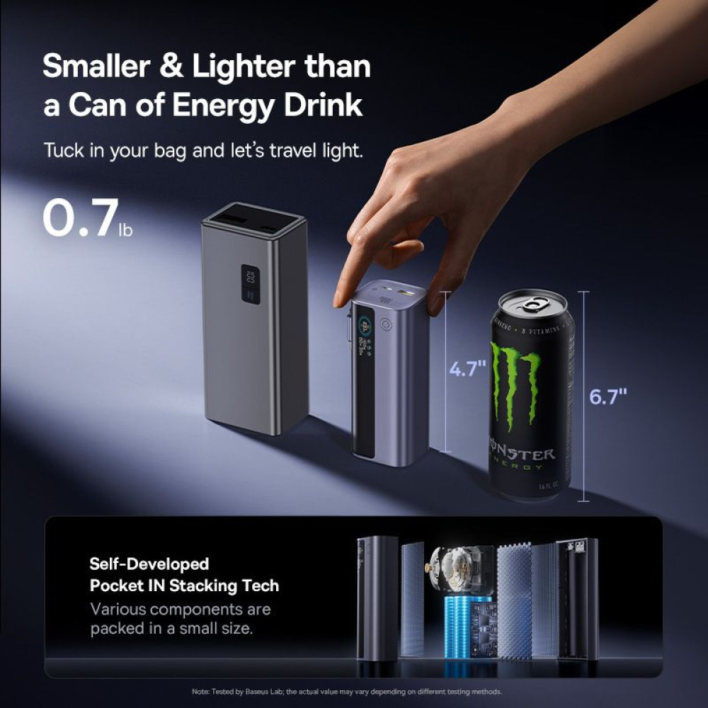 Външна батерия BASEUS - 10 000 mAh, 100W + вграден кабел Type-C, EnerGeek GR11 (E0027A01) Външна батерия BASEUS - 10 000 mAh, 100W + вграден кабел Type-C, EnerGeek GR11 (E0027A01)