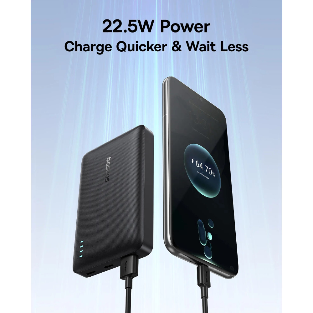 Външна батерия BASEUS EnerFill FP21- 10 000 mAh, 22.5W + кабел Type-C - Type-C  (P1008210D123-00)