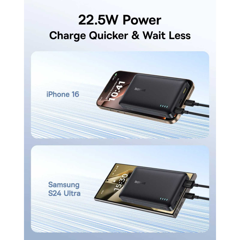 Външна батерия BASEUS EnerFill FP21- 10 000 mAh, 22.5W + кабел Type-C - Type-C  (P1008210D123-00)