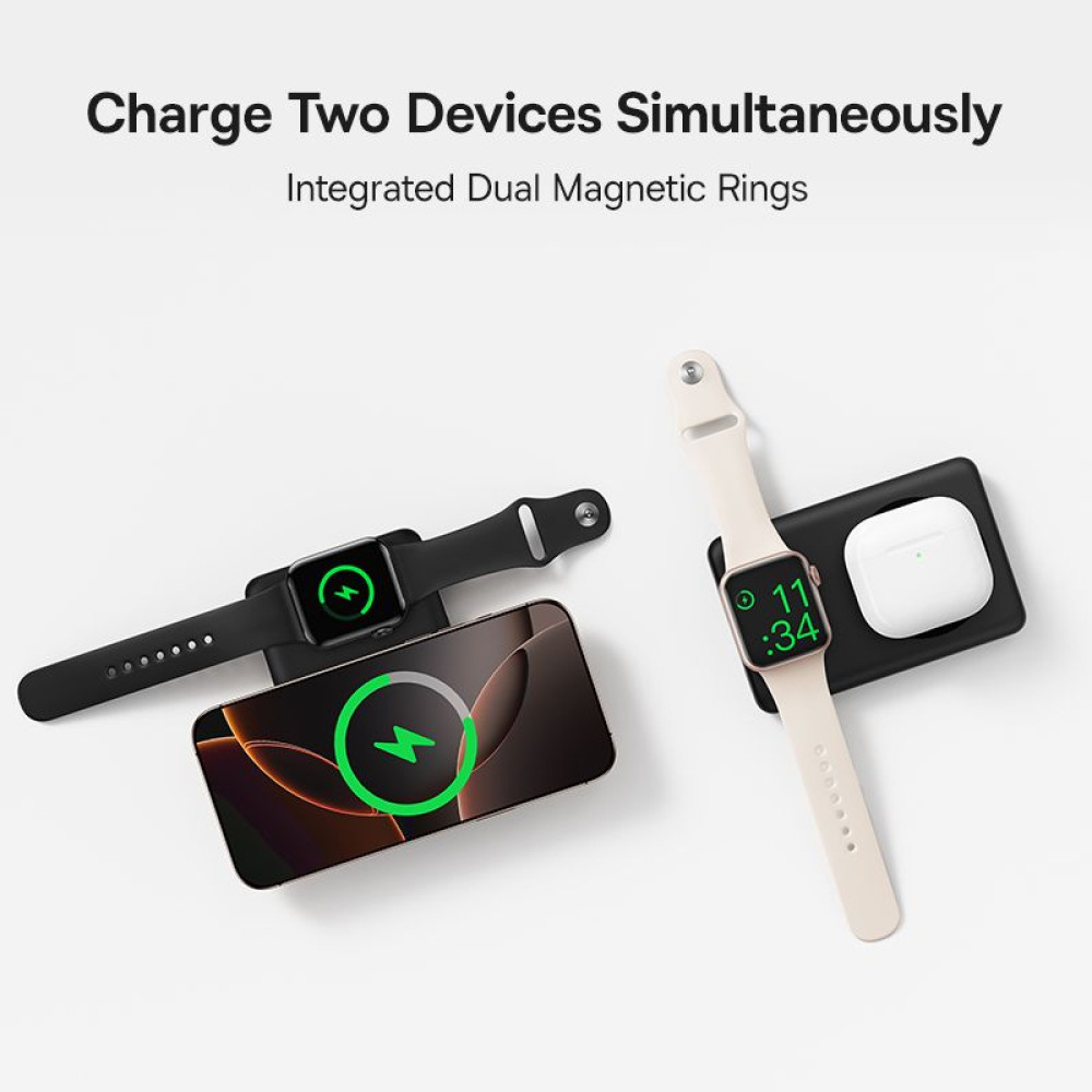 Безжична външна батерия BASEUS EnerFill FT11 2in1 Magnetic + iWatch - 10 000 mAh, 27W - (P1008210G123-00)
