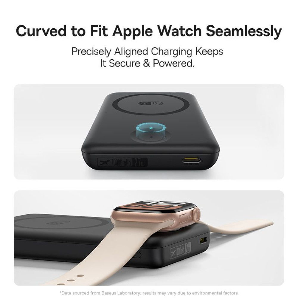 Безжична външна батерия BASEUS EnerFill FT11 2in1 Magnetic + iWatch - 10 000 mAh, 27W - (P1008210G123-00)