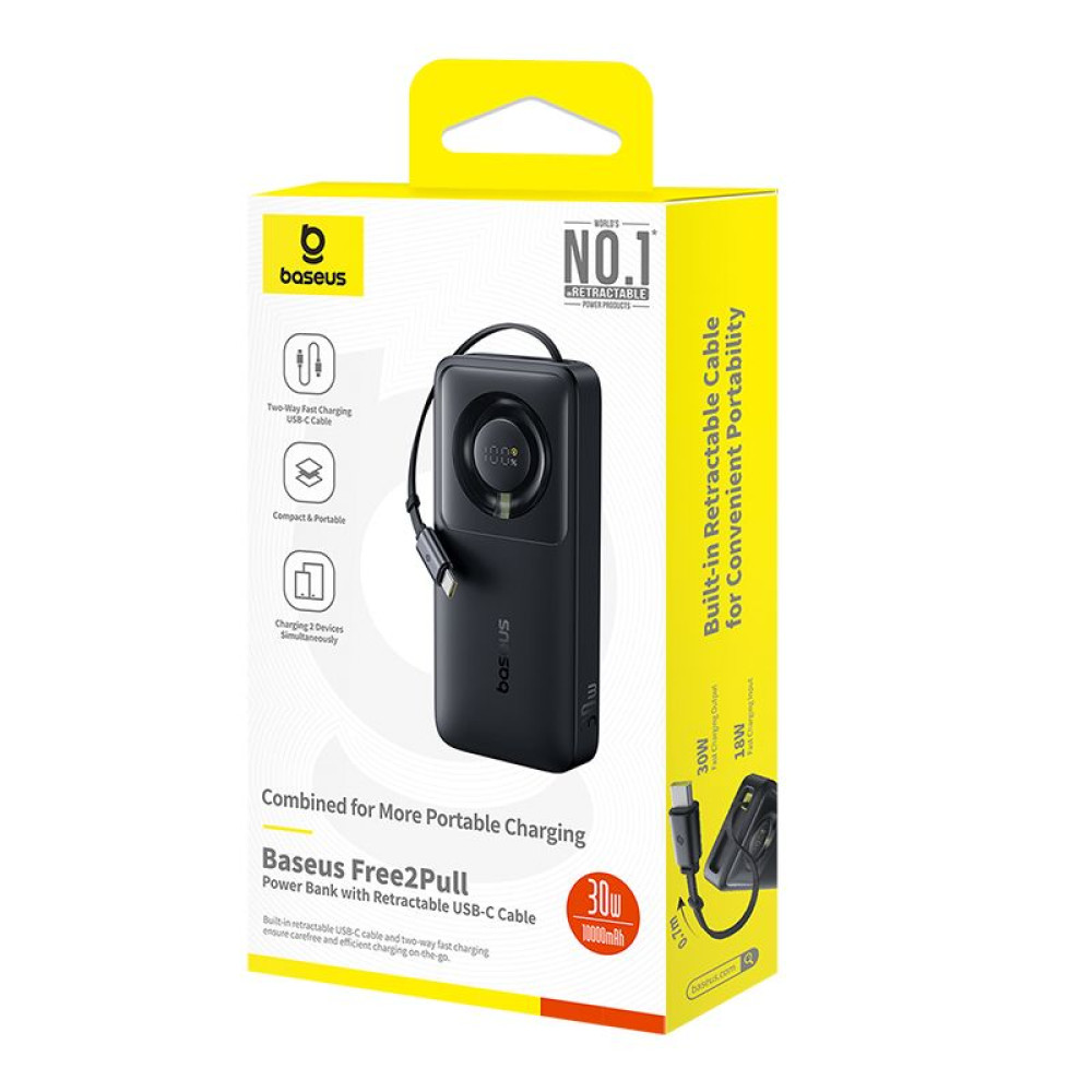 Външна батерия BASEUS - 10 000 mAh, 30W, Free2Pull (P10073701123-00) Външна батерия BASEUS - 10 000 mAh, 30W, Free2Pull (P10073701123-00)