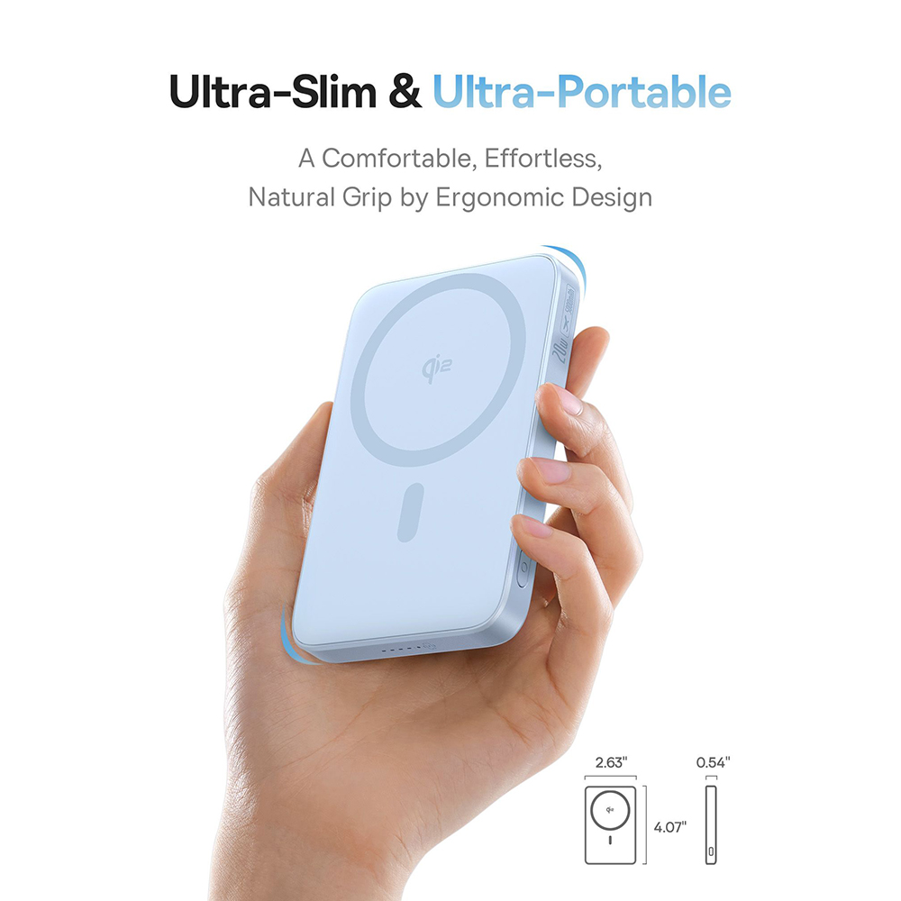 Безжична външна батерия BASEUS PicoGo Qi2 Ultra-slim Magnetic Ring - 5 000 mAh, 20W (P10076800313-00)