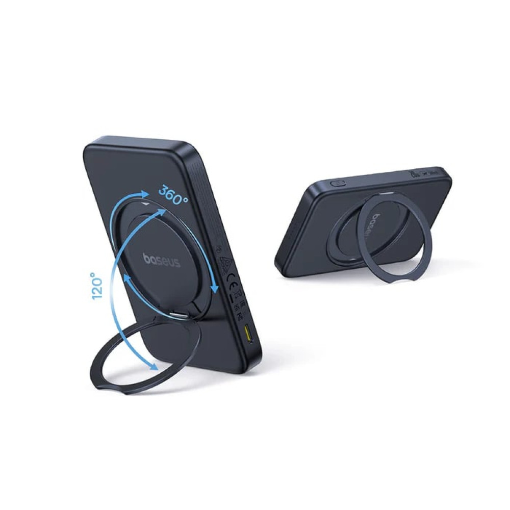 Безжична външна батерия BASEUS PicoGo Qi2 Ultra-slim Magnetic Ring - 5 000 mAh, 20W - (P10076802123-00)