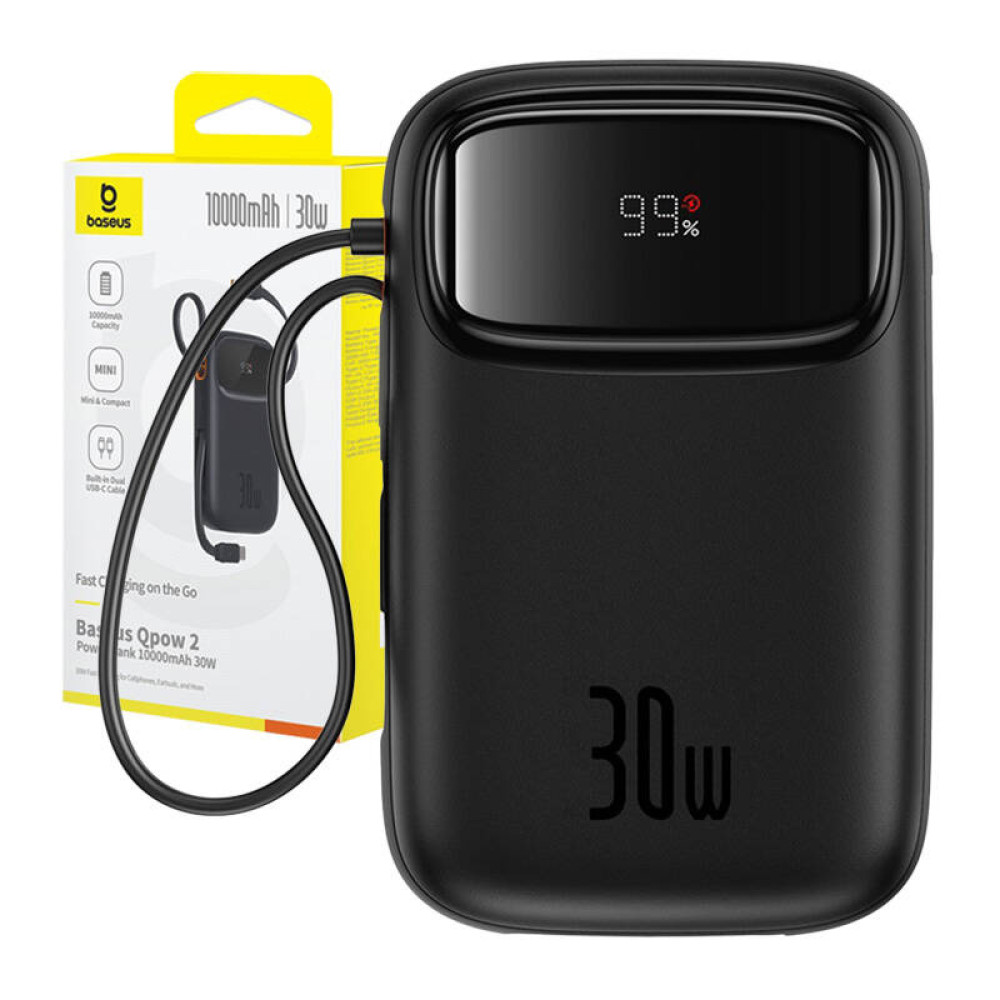 Външна батерия BASEUS - 10 000 mAh, 30W + 2 x Type-C, Q pow 2 (P10055008113-00) Външна батерия BASEUS - 10 000 mAh, 30W + 2 x Type-C, Q pow 2 (P10055008113-00)
