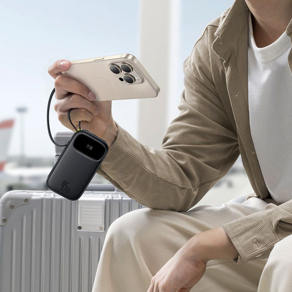 Външна батерия BASEUS - 10 000 mAh, 45W, кабели Type-C + Lightning, EnerFill FC31 Qpow 3 (E0028C00)