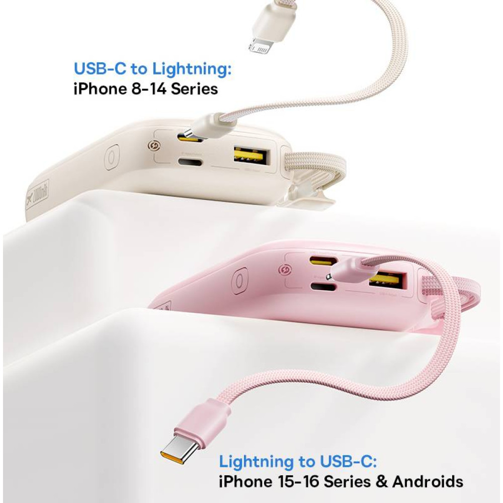  Външна батерия BASEUS - 20 000 mAh, 45W+вграден кабел C+L, EnerFill FC21 Qpow 3 Ultra (E0027P01)