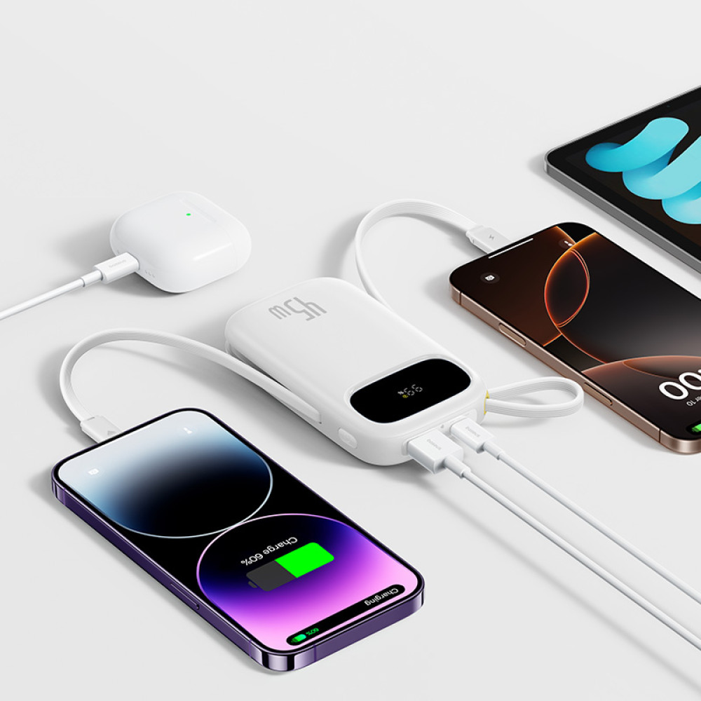 Външна батерия BASEUS - 10 000 mAh, 45W, кабели Type-C + Lightning, EnerFill FC31 Qpow 3 (E0028C01)