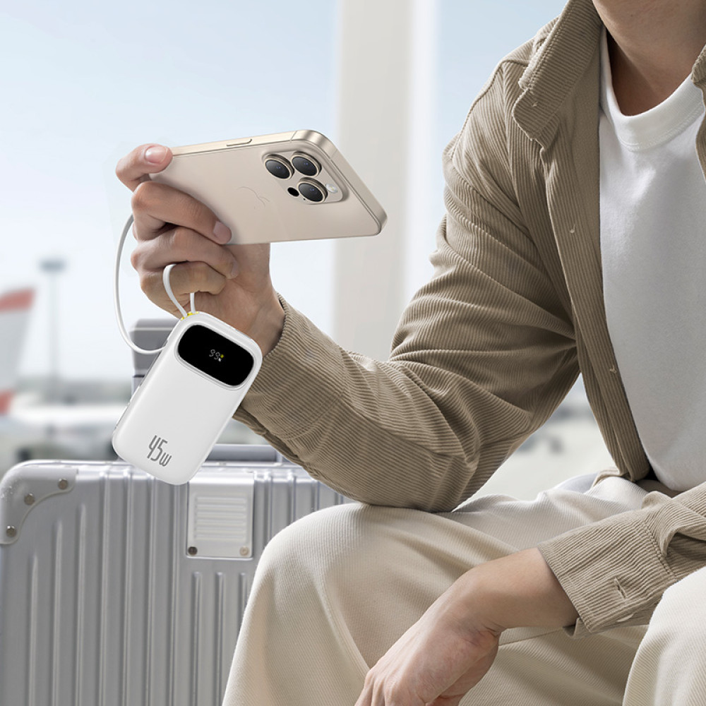 Външна батерия BASEUS - 10 000 mAh, 45W, кабели Type-C + Lightning, EnerFill FC31 Qpow 3 (E0028C01)