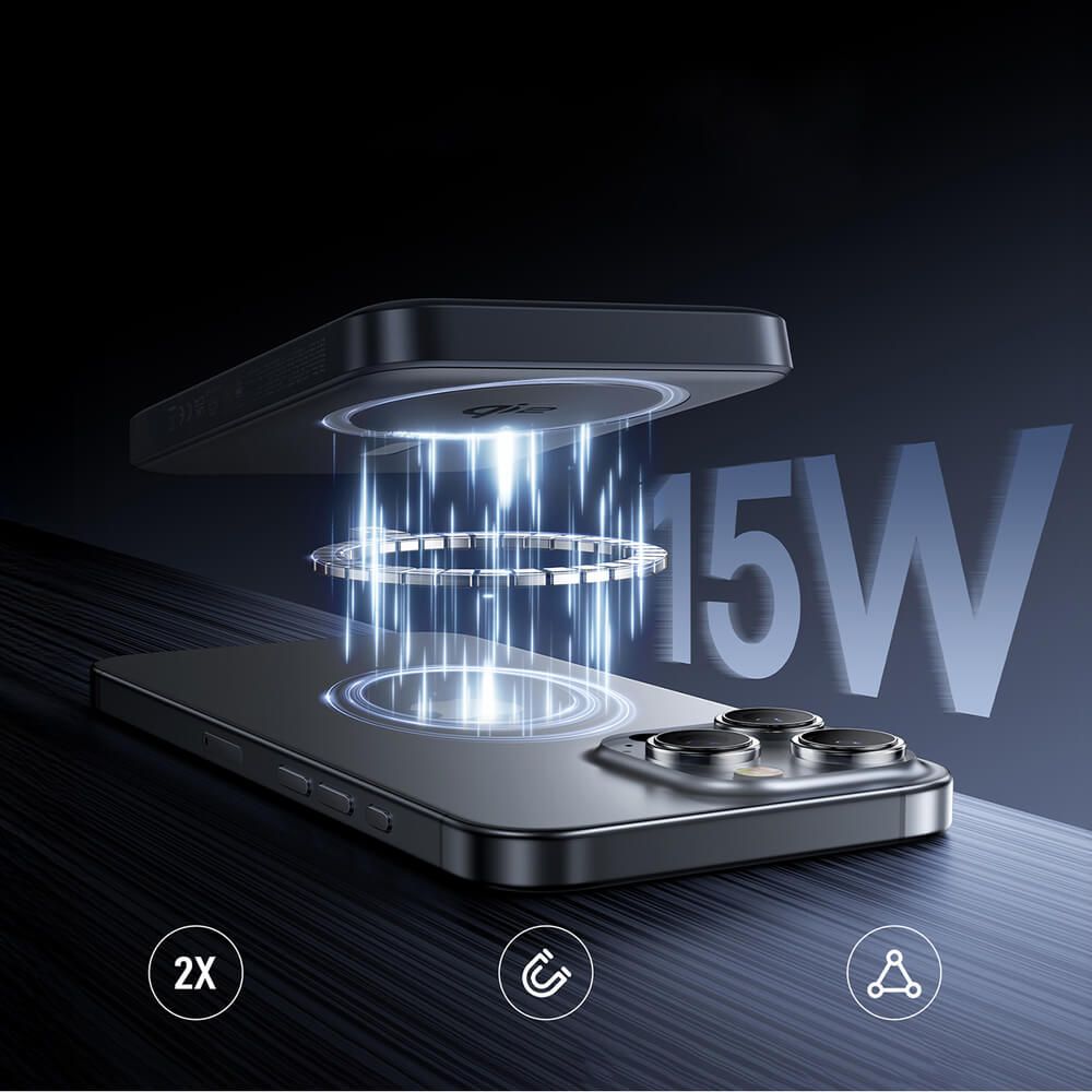 Безжична външна батерия BASEUS Magnetic Qi EnerFill FM12 - 10 000 mAh, 22.5W - (E0028500)