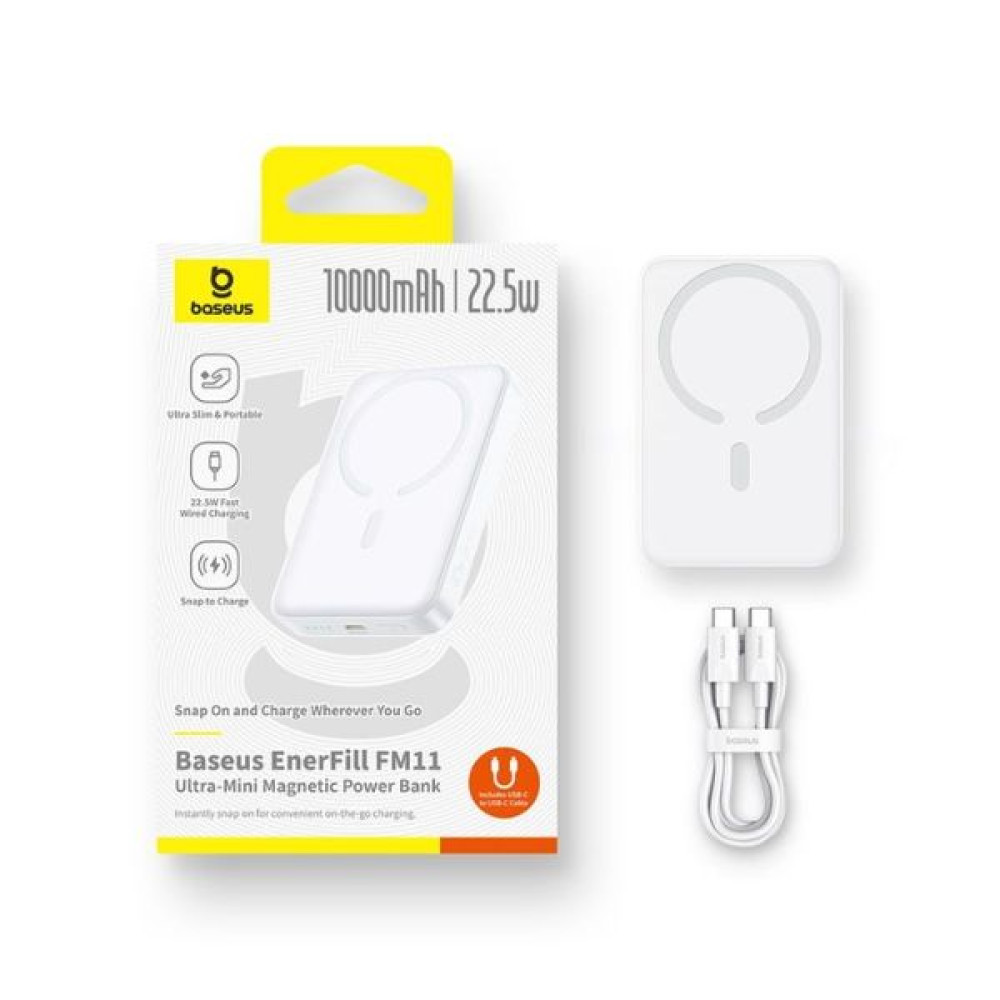 Безжична външна батерия BASEUS EnerFill FM11 Magnetic - 10 000 mAh, 22.5W - (P1008210E213-00)