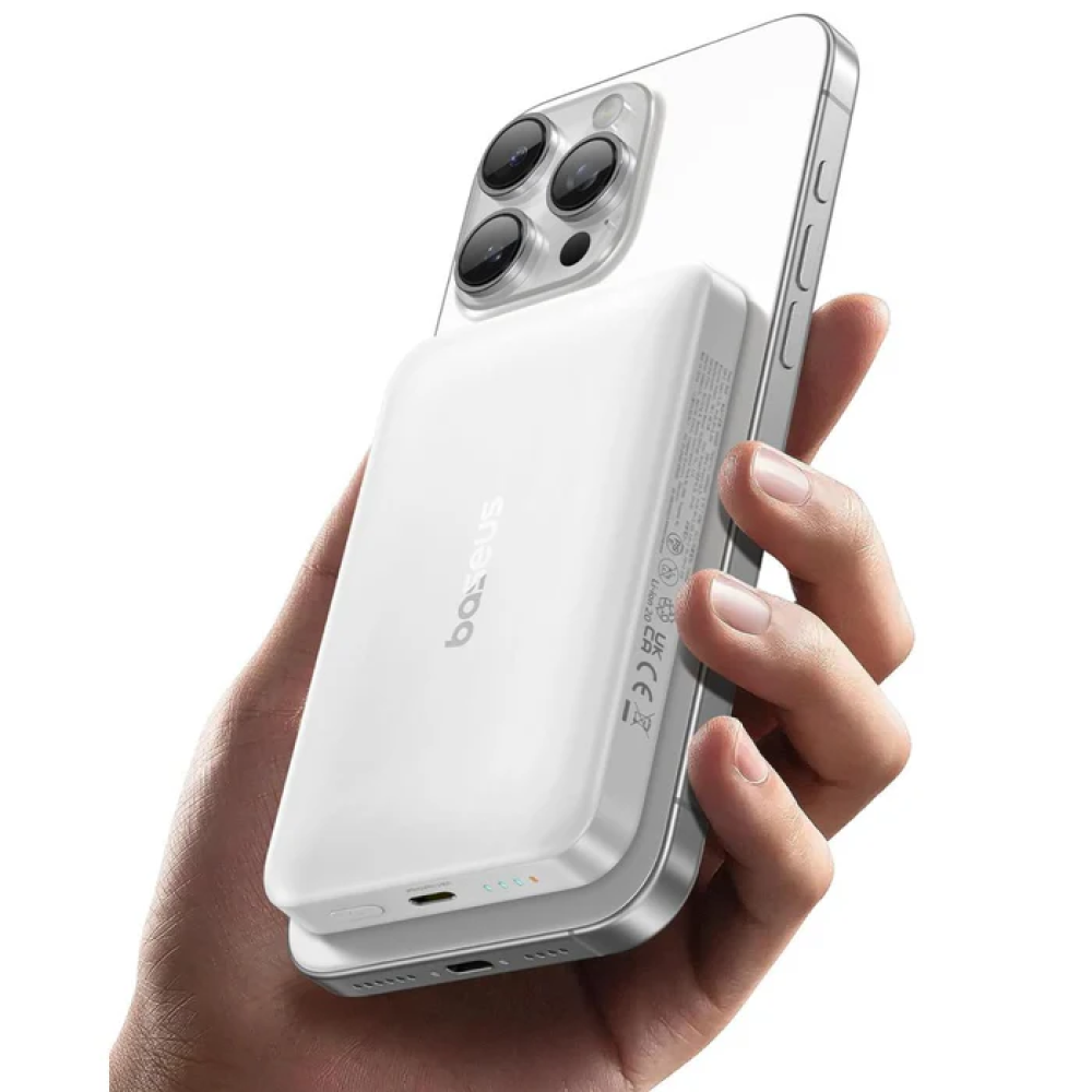 Безжична външна батерия BASEUS Magnetic Qi2 EnerFill FM12 - 10 000 mAh, 22.5W - (E0028501)