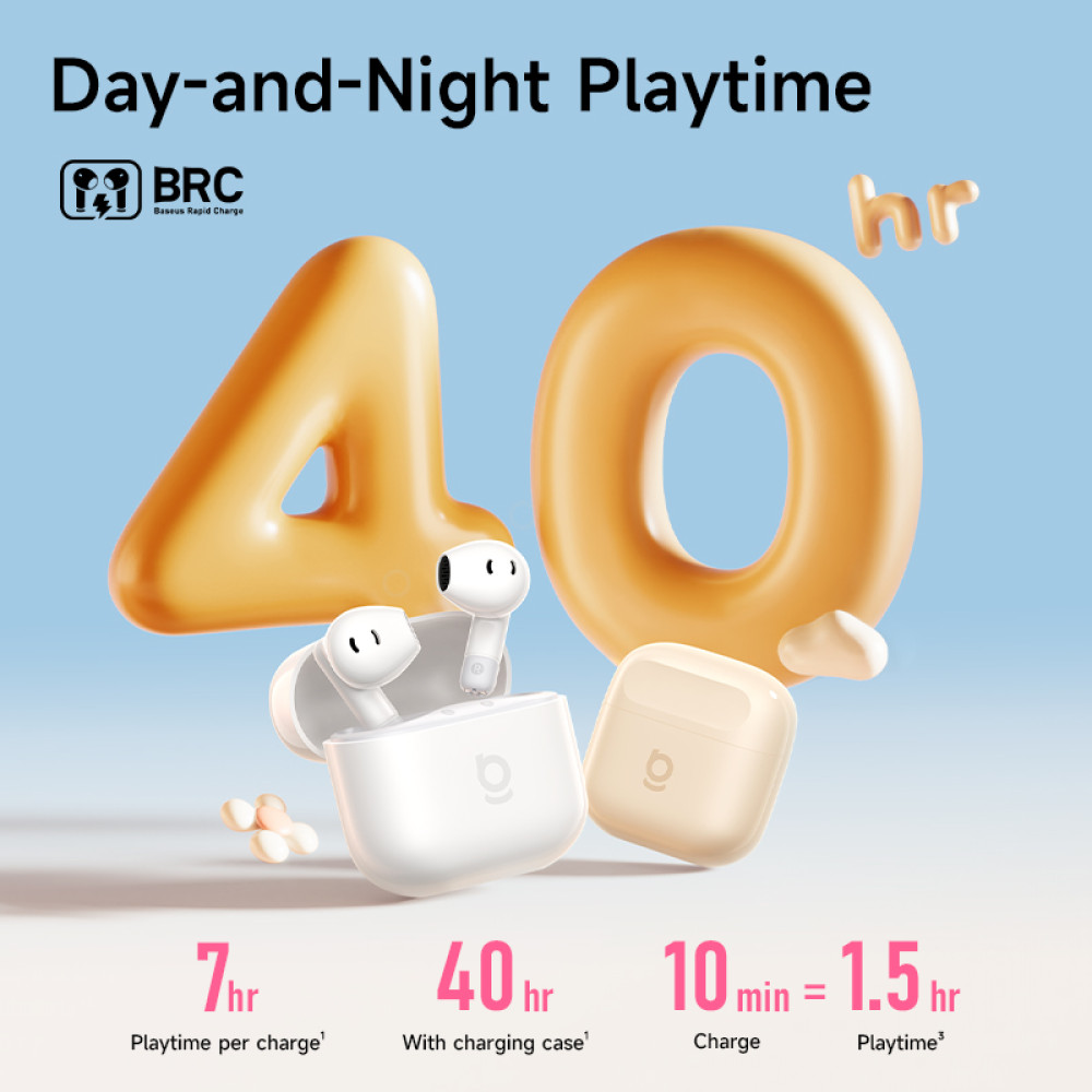 Слушалки BASEUS HF Bass BS2 Lite (A0010A07), TWS с Bluetooth Слушалки BASEUS HF Bass BS2 Lite (A0010A07), TWS с Bluetooth