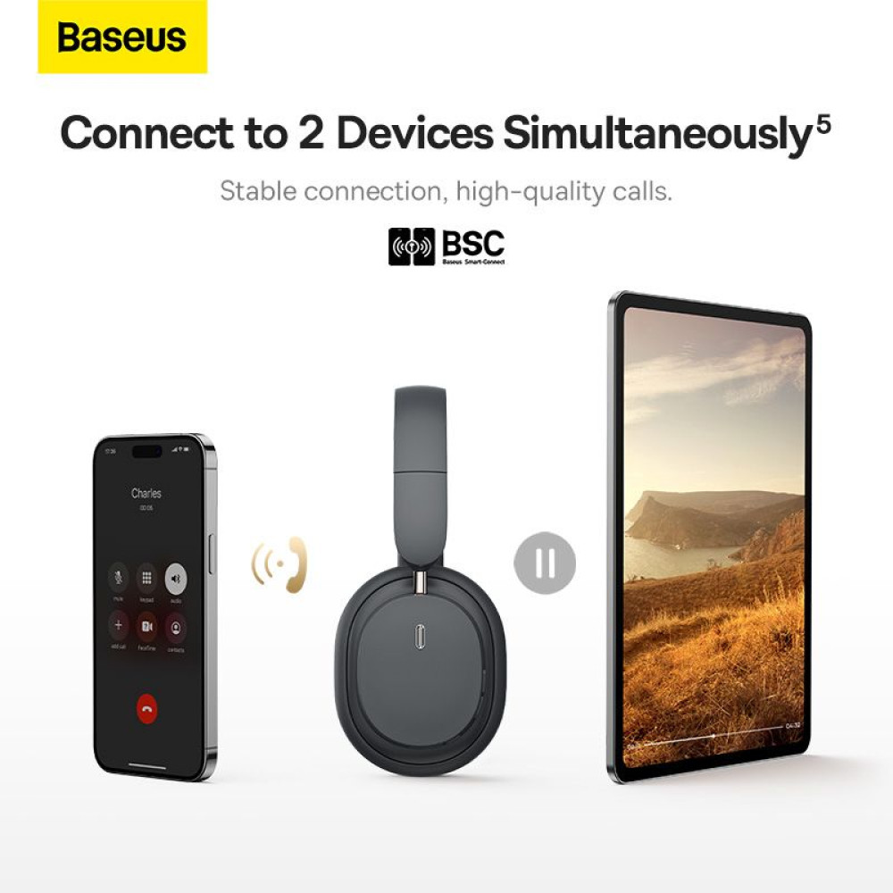 Bluetooth слушалки BASEUS HF Bowie D05 (A00024601113-00), OVER-EAR Bluetooth слушалки BASEUS HF Bowie D05 (A00024601113-00), OVER-EAR