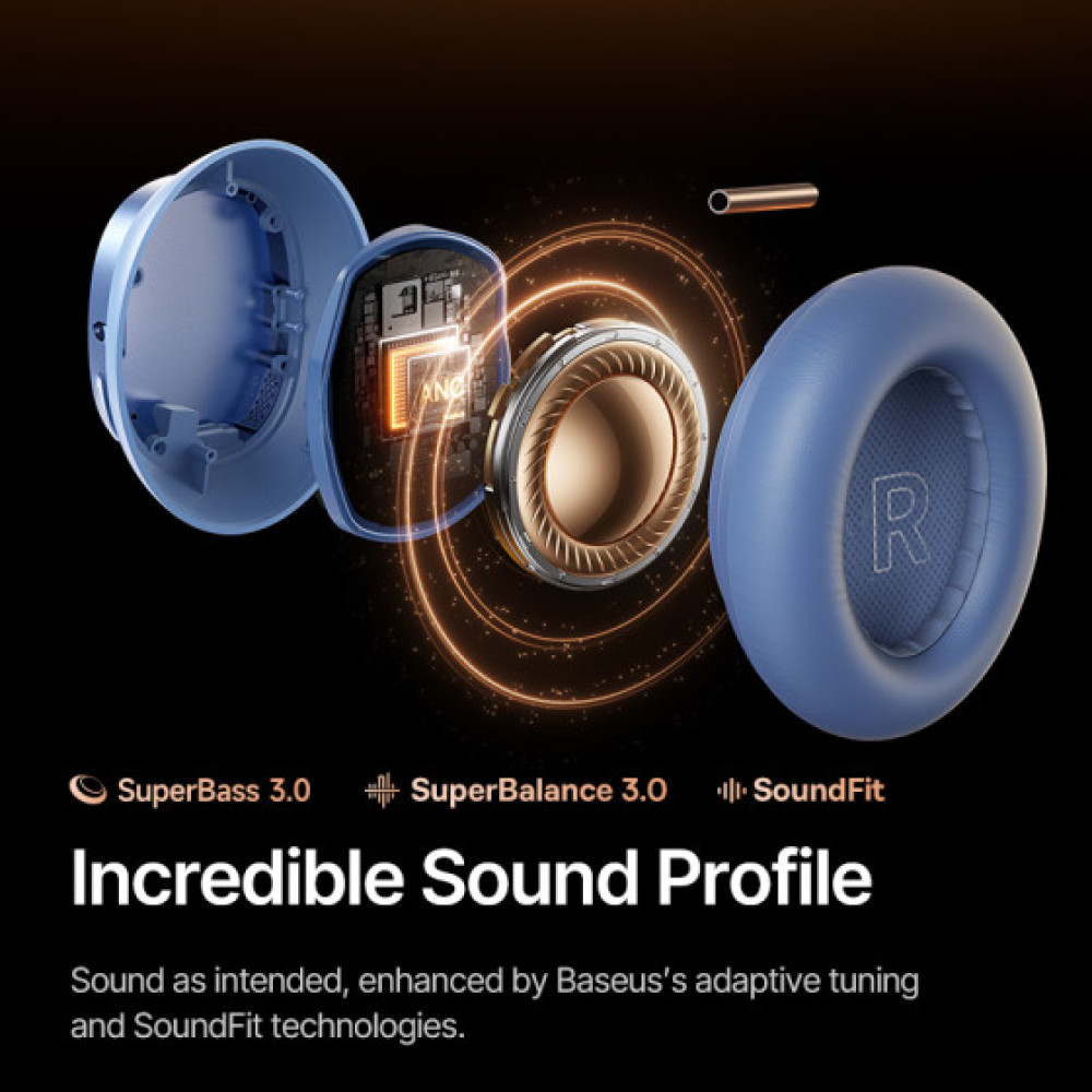 Bluetooth Слушалки Baseus Inspire XH1 Sound by Bose ANC Wireles (A0203601), OVER-EAR