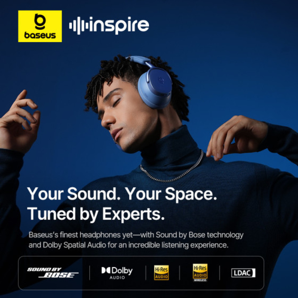 Bluetooth Слушалки Baseus Inspire XH1 Sound by Bose ANC Wireles (A0203601), OVER-EAR