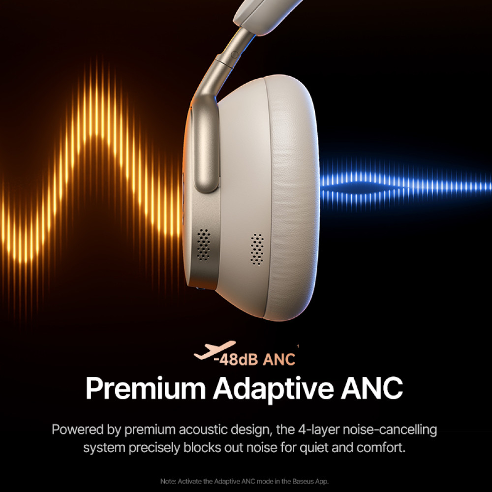 Bluetooth Слушалки Baseus Inspire XH1 Sound by Bose ANC Wireles (A00085701233-00), OVER-EAR