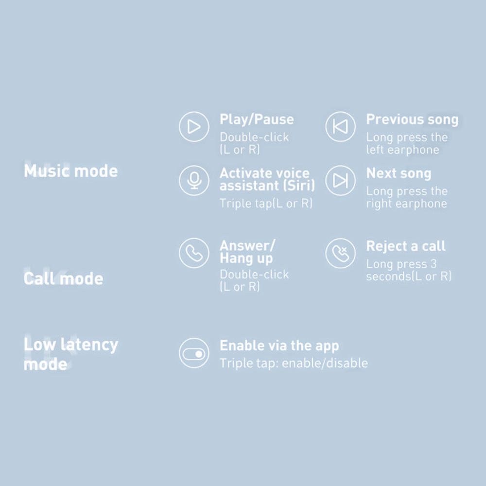 Слушалки BASEUS Bowie E3 - (NGTW080001), TWS, с Bluetooth