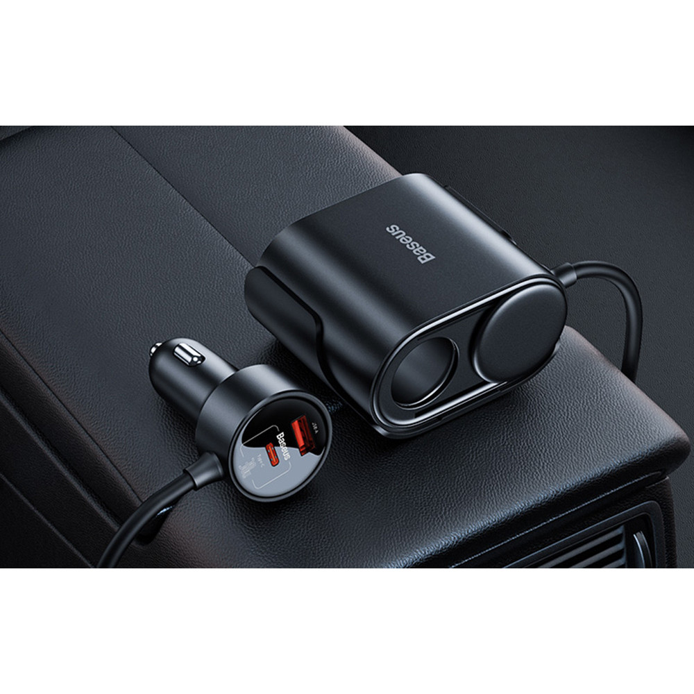 Зарядно за автомобил 12V BASEUS 30W - High Efficiency Pro (C00455300121-00), USB-A, USB-C, 12V Socket
