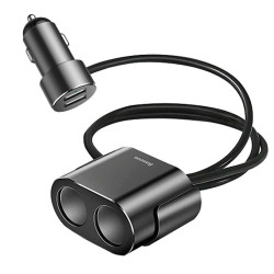 Зарядно за автомобил 12V BASEUS 80W - Разклонител за запалка (CRDYQ-01), 2xUSB-A, 2x12V Socket Зарядно за автомобил 12V BASEUS 80W - Разклонител за запалка (CRDYQ-01), 2xUSB-A, 2x12V Socket