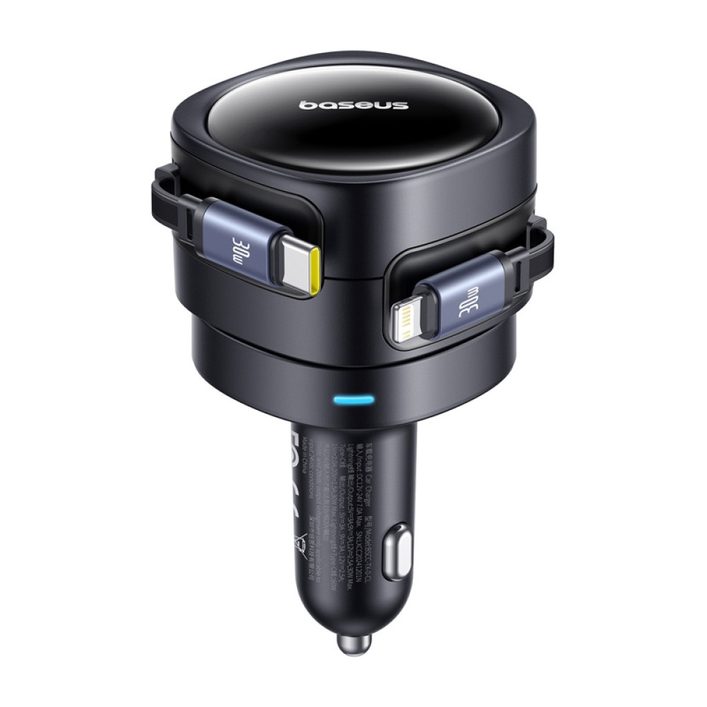 Зарядно за автомобил 12V BASEUS Enjoyment Max (C00035507121-00) 60W + 2в1 кабел