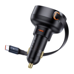 Зарядно за автомобил 12V BASEUS Enjoyment Pro (C00057802111-01), 60W + кабел Зарядно за автомобил 12V BASEUS Enjoyment Pro (C00057802111-01), 60W + кабел