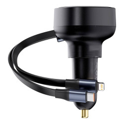 Зарядно за автомобил 12V BASEUS Enjoyment Pro (C00057802111-02), 60W + кабел Type-C / Lightning Зарядно за автомобил 12V BASEUS Enjoyment Pro (C00057802111-02), 60W + кабел Type-C / Lightning